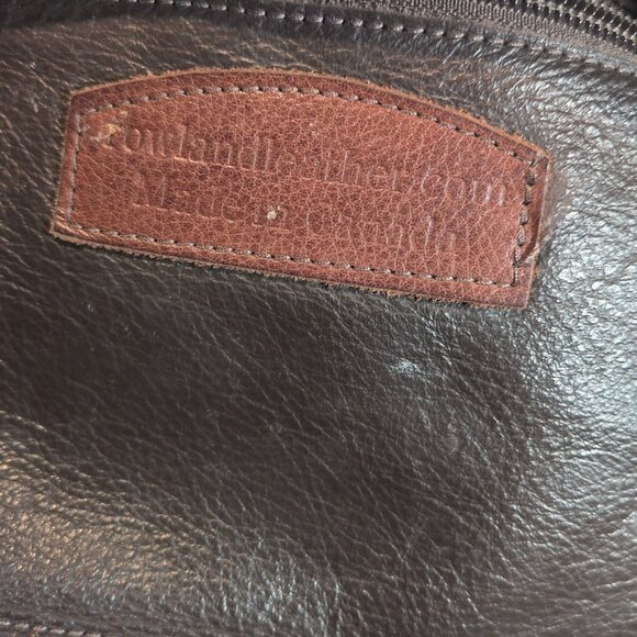 Rowland Leather Canada 2 Strap Shoulder Purse Brown Teal Blue Magnetic Bag - Picture 9 of 16